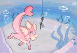 bubble detailed_background female feral fish_hook hook seaweed solo underwater water bloowolfy nintendo pokemon cordelia_(bloowolfy) eeveelution generation_1_pokemon pokemon_(species) vaporeon 2023 hi_res