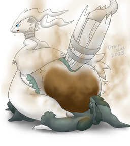 anthro black_body blue_eyes clothed clothing diaper diaper_facesitting disgusted_face duo eyes_closed facesitting feces female fur lying male male/female pooping simple_background sitting sitting_on_another smelly soiled_diaper soiling soiling_diaper unclean_diaper used_diaper using_diaper wearing_diaper white_background white_body white_fur drain_scat nintendo pokemon generation_5_pokemon legendary_pokemon pokemon_(species) reshiram zekrom hi_res