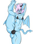 anthro barazoku blue_body femboy flexible hair leg_grab male one_leg_up pink_hair raised_leg solo splits spread_legs spreading standing vertical_splits terry_bat bat mammal 2020 digital_drawing_(artwork) digital_media_(artwork) hi_res meme