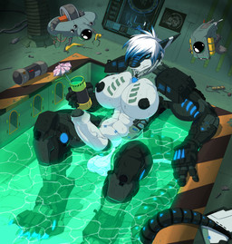abs accessory anthro armor balls beverage big_breasts big_penis biped black_glans black_nipples blue_eyes breasts cock_ring countershading cybernetics erection foreskin futuristic genitals glans gynomorph hair humanoid_genitalia humanoid_penis intersex jewelry machine muscular muscular_anthro muscular_gynomorph muscular_intersex nipples non-mammal_breasts nude partially_retracted_foreskin penis penis_accessory penis_jewelry science_fiction solo tail teeth vein veiny_penis white_body white_hair white_penis white_skin doomghost nika_sharkeh android aquatic cyborg fish mammal robot robot_anthro shark 2017 absurd_res hi_res