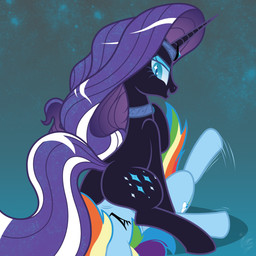 big_eyes black_body black_fur blue_body blue_eyes blue_fur butt corruption cosmic_hair crown cutie_mark duo ethereal_hair eyes_closed facesitting female female/female feral forced fur hair headgear hooves horn looking_back looking_down lying motion_lines multicolored_hair on_back open_mouth pseudo_hair pupils rainbow_hair simple_background sitting sitting_on_another slit_pupils smile smothering sparkles tiara two_tone_hair facelessjr friendship_is_magic hasbro idw_publishing my_little_pony my_little_pony_(idw) mythology nightmare_rarity_(idw) rainbow_dash_(mlp) equid equine horse mammal mythological_creature mythological_equine pony unicorn 1:1 hi_res