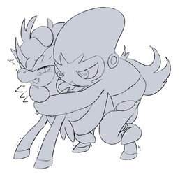 1_horn all_fours ambiguous_gender ambiguous_penetrated bodily_fluids duo facial_markings feral feral_on_feral feral_penetrated feral_penetrating feral_penetrating_feral from_behind_position hair head_markings hooves horn male male/ambiguous male_penetrating male_penetrating_ambiguous markings mask_(marking) multi_arm multi_limb penetration quadruped sex simple_background tail tears tentacle_around_leg tentacles tremble_spikes unguligrade yakiniku628 nintendo pokemon aquatic cephalopod coleoid equid equine generation_5_pokemon generation_8_pokemon grapploct keldeo keldeo_(ordinary_form) legendary_pokemon mammal mollusk pokemon_(species) monochrome