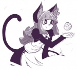 ball_of_yarn clothed clothing fangs fascinated female hair long_hair maid_uniform solo teeth uniform yarn sho-n-d animal_humanoid cat_humanoid domestic_cat felid felid_humanoid feline feline_humanoid felis human humanoid mammal mammal_humanoid 2013 black_and_white monochrome