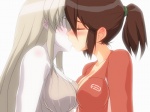 asymmetrical_breast_frottage blush breast_squish breasts breasts_frottage brown_hair cleavage clothed clothing duo eyebrows eyelashes eyes_closed female female/female hair jacket kissing long_hair not_furry passionate ponytail shirt simple_background squish topwear white_background white_hair hangaku left_4_dead_(series) valve protagonist_(left_4_dead) witch_(left_4_dead) zoey_(left_4_dead) green_flu_mutant_(left_4_dead) human humanoid mammal monster monstrous_humanoid undead zombie 2d_animation 4:3 animated frame_by_frame loop short_playtime