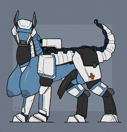 animal_genitalia animal_penis balls big_breasts black_body black_penis blue_background blue_balls blue_body blue_breasts breasts busty_feral canine_genitalia canine_penis feral genitals grey_body gynomorph gynomorph_feral huge_breasts intersex intersex_feral long_penis looking_at_viewer machine nipples penis raised_tail simple_background solo tail white_body alexandrys space_station_13 medihound dogborg robot 2023 dated signature