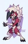 animal_genitalia animal_penis anthro balls canine_genitalia canine_penis collar genitals looking_at_viewer male penis sheath solo buyo_(artist) nintendo pokemon canid canine generation_7_pokemon lycanroc mammal midnight_lycanroc pokemon_(species)