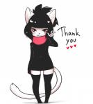 absolute_territory anthro black_nose clothed clothing female gesture hair hand_gesture heart_eyes heart_symbol looking_at_viewer short_stack smile solo text thigh_gap v_sign suelix mercy_(suelix) felid feline mammal absurd_res digital_media_(artwork) english_text hi_res male_(lore)