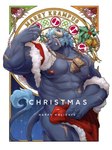 abs anthro bell bottomless christmas_clothing clothed clothing holidays horn male muscular muscular_anthro muscular_male nipples pecs scar solo text uken_l christmas lifewonders tokyo_afterschool_summoners krampus_(tas) monster english_text