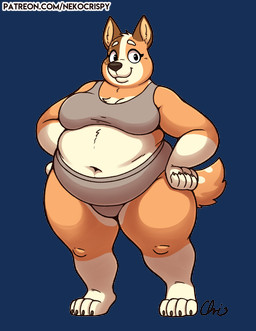 anthro barefoot belly big_belly bottomwear bra breasts clothed clothing deep_navel eyelashes feet female fur mature_anthro mature_female navel obese orange_body orange_fur overweight overweight_anthro overweight_female panties simple_background smile solo sports_bra tail text thick_thighs toes topwear transparent_background underwear wide_hips nekocrispy bluey_(series) chilli_heeler australian_cattle_dog canid canine canis cattledog domestic_dog herding_dog mammal pastoral_dog alpha_channel digital_media_(artwork) url