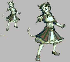 amputee anthro belt bottomwear bow_tie breasts cat_smile cheek_tuft clothing corset disability dress facial_tuft female footwear fur hair legwear lingerie missing_arm shoes short_hair skirt solo stockings topwear tuft whisker_tuft white_body white_fur white_hair yellow_eyes pavanz unnamed_character felid feline mammal 2015 digital_media_(artwork) low_res model_sheet pixel_(artwork)