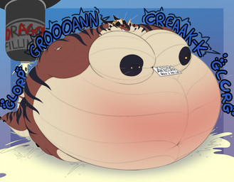 5_fingers anthro belly big_belly big_breasts black_claws black_horn black_nipples blush breasts brown_body claws female fingers food_inflation horn horn_jewelry huge_belly huge_breasts inflation jewelry multicolored_body navel nipple_piercing nipples non-mammal_nipples piercing solo stripes tail tan_eyes teeth text swatchfodder mythology skips_(snowy-tumdra) dragon mythological_creature mythological_scalie scalie english_text hi_res