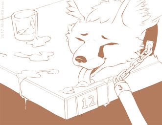 bdsm bodily_fluids bondage bound cleaning_tool collar container cum cup drinking_glass furniture genital_fluids glass glass_container glass_cup humiliation licking licking_cum mop public public_humiliation shot_glass solo table tongue tongue_out misterkittens canid canine fennec_fox fox mammal true_fox 2017
