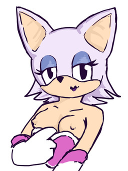 anthro breasts clothing clothing_pull female looking_at_viewer nipples shirt shirt_pull solo topwear topwear_pull sluggle sega sonic_the_hedgehog_(series) rouge_the_bat bat mammal hi_res sketch
