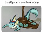 bored candy chocolate dessert feral food lying male on_ground pouring shitpost solo tail text amazinky le_fishe nintendo pokemon vappy_(dozy) eeveelution generation_1_pokemon pokemon_(species) vaporeon english_text french_text hi_res meme translated