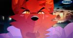 anthro black_nose blush bodily_fluids clothed clothing crying eyebrows fur hair inner_ear_fluff looking_at_viewer raised_eyebrows solo sunset tears tuft yellow_eyes youtuber secretcorgi animax pyrocynical canid canine fox mammal reaction_image