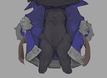 anthro biped black_body black_fur clothing duo front_view fur grey_background male simple_background ramssa league_of_legends riot_games tencent veigar yordle hi_res