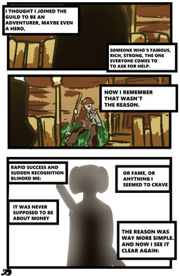 anthro bone clothed clothing female horn melee_weapon skeleton solo sword text weapon brradett lernie_(brradett) scalie absurd_res colored comic digital_media_(artwork) english_text hi_res