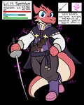 anthro blue_eyes clothing count electricity female gameplay_mechanics gui health_bar information level_number melee_weapon number percentage pink_body solo stats sword weapon trout_(artist) vahruunir_(titania) kobold scalie 4:5 alpha_channel hi_res