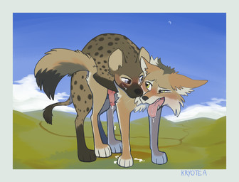 anal anal_orgasm anal_penetration animal_genitalia animal_penis balls bodily_fluids canine_genitalia canine_penis cum cum_while_penetrated doggystyle duo ejaculation erection feral feral_on_feral feral_penetrated feral_penetrating feral_penetrating_feral from_behind_position genital_fluids genitals hands-free humping interspecies knot knotted_penis male male/male male_penetrated male_penetrating male_penetrating_male obscured_penetration orgasm penetration penile penile_penetration penis sex tongue tongue_out kryotea canid canine canis coyote hyena mammal spotted_hyena hi_res