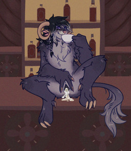 4_ears 4_horns after_sex after_vaginal anthro bedroom_eyes biped black_body black_fur black_hair bodily_fluids container cum cum_from_vagina cum_in_vagina cum_inside cup drinking female female_anthro flat_chested fur genital_fluids genitals grey_body grey_fur grey_hair hair holding_container holding_cup holding_object horn looking_at_viewer multi_ear multi_horn multicolored_body multicolored_fur multicolored_hair narrowed_eyes nude nude_anthro nude_female on_counter pink_nose pupils purple_eyes seductive slit_pupils smile smiling_at_viewer solo spread_legs spread_vulva spreading two_tone_hair vulva lensmileart 2026 digital_media_(artwork) hi_res
