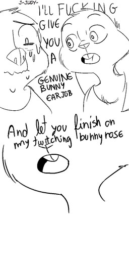 ambiguous_gender anthro bodily_fluids carrying_another clothed clothing dialogue female group male neonate simple_background sweat text wedding white_background young replytoanons disney zootopia judy_hopps nick_wilde canid canine fox lagomorph leporid mammal rabbit red_fox true_fox black_and_white comic english_text hi_res monochrome source_request