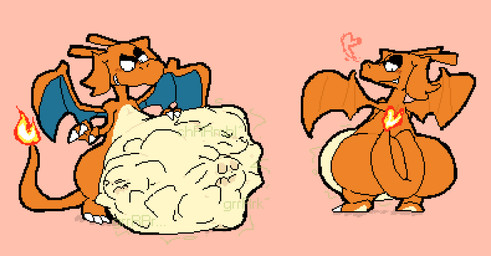 >_< after_vore anthro back_wings before_and_after belly belly_on_ground belly_reduction big_belly big_butt biped blue_membrane blush blush_lines bubble_butt butt butt_expansion cheek_blush claws clenched_eyes closed_smile countershade_body countershade_torso countershading digestion digestion_noises expansion eyes_closed face_imprint fatal_vore fire flaming_tail front_view green_text hair hand_on_belly hand_on_own_belly heart_reaction heart_symbol heart_tail huge_belly huge_butt imprint larger_pred looking_at_butt looking_at_own_butt looking_at_self looking_back_at_self male membrane_(anatomy) membranous_wings monotone_background monotone_belly monotone_butt monotone_hair monotone_legs motion_lines mouth_closed multiple_prey nose_blush orange_body orange_butt orange_hair orange_legs orange_tail post_vore_weight_gain rear_view rumbling_stomach satisfied simple_background size_difference smile smirk soft_vore solo sound_effects standing struggling struggling_prey tail tan_belly tan_body tan_countershading tapering_tail teeth text unseen_prey unwilling_prey vore vowelless vowelless_sound_effect weight_gain white_body wings meatcanister nintendo pokemon daniel_(meatcanister) charizard generation_1_pokemon generation_2_pokemon pichu pikachu pokemon_(species) 2026 digital_media_(artwork) english_description hi_res pixel_(artwork)