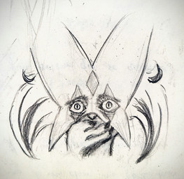 claws fur hand_on_mouth looking_at_viewer paws solo surprised halfbaked-hope nintendo pokemon generation_9_pokemon meowscarada pokemon_(species) 2024 absurd_res graphite_(artwork) headshot_portrait hi_res portrait traditional_media_(artwork)