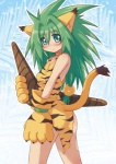 blue_eyes blush boomerang clothed clothing female green_hair hair looking_at_viewer solo standing kure samurai_shodown cham_cham animal_humanoid cat_humanoid felid felid_humanoid feline feline_humanoid humanoid mammal mammal_humanoid 2013