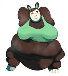 anthro belly belly_overhang belly_rolls big_belly big_breasts blush blush_stickers bodily_fluids bottomless breasts brown_body brown_fur brown_hair buckteeth clothed clothing crop_top double_chin fat_arms feet female front_view fur hair hands_behind_head huge_belly looking_away morbidly_obese morbidly_obese_anthro morbidly_obese_female musk navel obese obese_anthro obese_female overweight overweight_anthro overweight_female shirt simple_background sitting smile solo standing steam sweat sweaty_belly teeth topwear white_background fapolantern animal_crossing nintendo carmen_(animal_crossing) lagomorph leporid mammal rabbit full-length_portrait hi_res portrait unavailable_at_source