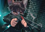 anthro benelli_m4 clothed clothing gun kemono male ranged_weapon shell_(projectile) shotgun shotgun_shell solo weapon blaedic ambiguous_species absurd_res hi_res