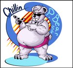 anthro black_border border bottomwear claws clenched_teeth clothed clothing eyewear fur gesture hair hand_gesture male overweight overweight_anthro overweight_male pants pink_bottomwear pink_clothing pink_pants pointing pose slightly_chubby slightly_chubby_anthro slightly_chubby_male smile solo standing sunglasses teeth text topless swsu-master ice_climber polar_bear_(ice_climber) bear mammal polar_bear ursine 2017