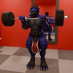 anthro big_bulge blue_body bulge exercise growth gym male muscular paw_shoes peeking_penis slipping_out solo weightlifting workout dergdrister mythology drister_(dergdrister) dragon mythological_creature mythological_scalie scalie 1:1 3d_(artwork) digital_media_(artwork)