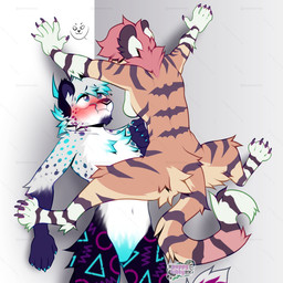 anthro back_boob bent_over breasts cornered duo female front_view looking_at_another low-angle_view male nude pinned pose rear_view shitpost side_boob standing xpuppykittyzx cicada_block cheetah felid feline mammal pantherine tiger 1:1 hi_res meme