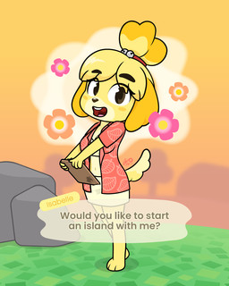 bell blush blush_stickers bottomwear clipboard clothing eyelashes female flower grass long_eyelashes miniskirt plant rock skirt dm29 animal_crossing nintendo isabelle_(animal_crossing) canid canine canis domestic_dog mammal shih_tzu toy_dog 4:5 hi_res