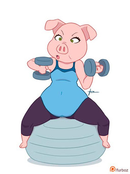 4_fingers anthro athletic_wear ball barefoot biped camel_toe clothed clothing cross-eyed dumbbell exercise exercise_ball exercise_clothing eyelashes feet female fingers fitness front_view fully_clothed green_eyes holding_object legwear leotard mature_anthro mature_female on_ball open_mouth pink_body pink_skin simple_background sitting_on_ball solo tight_clothing tights weightlifting weights white_background wide_hips workout workout_clothing furboz illumination_entertainment sing_(movie) rosita_(sing) domestic_pig mammal suid suine sus_(pig) signature