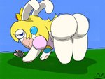 butt female looking_back solo mysterywhiteflame mario_bros mario_plus_rabbids_kingdom_battle nintendo raving_rabbids rayman_(series) ubisoft rabbid_peach lagomorph mammal rabbid 4:3 crossover hi_res