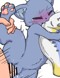 bestiality blush bodily_fluids censor_bar censored_genitalia censored_penis censored_vulva duo eyes_closed feet female female_feral female_focus female_on_human feral feral_focus feral_penetrated fur genitals grey_body grey_fur hindpaw hug hugging_object hugging_pillow human_on_feral human_penetrating human_penetrating_female human_penetrating_feral interspecies larger_human larger_male male male/female male_human male_on_feral male_penetrating_feral monotone_body monotone_fur mostly_offscreen_character mostly_offscreen_human mostly_offscreen_male pawpads paws penetration penile penile_penetration penis pillow pink_pawpads quadruped sex shaking simple_background size_difference smaller_female smaller_feral smaller_penetrated solo_focus tears three-quarter_view thrust_lines thrusting tremble_spikes trembling vaginal vaginal_penetration vulva white_background akai domestic_cat felid feline felis human mammal 2025 cel_shading censored digital_drawing_(artwork) digital_media_(artwork) shaded