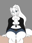 anthro clothing female hair solo jwinkz adison_(jwinkz) arctic_fox canid canine fox mammal true_fox