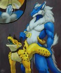 anal anal_penetration anthro anthro_on_anthro anthro_penetrated anthro_penetrating anthro_penetrating_anthro balls big_dom_small_sub blue_body bodily_fluids cum cum_drip cum_in_ass cum_inside cum_on_penis dominant dripping ejaculation from_behind_position fur genital_fluids genitals horn lanyard leash leash_pull male male/male male_penetrated male_penetrating male_penetrating_anthro male_penetrating_male open_mouth penetration penile penile_penetration penis penis_in_ass sex size_difference tail teeth white_body yellow_body yellow_fur reku_illustration mythology talreth dragon furred_dragon furred_scalie kobold mythological_creature mythological_scalie scalie ears absurd_res hi_res