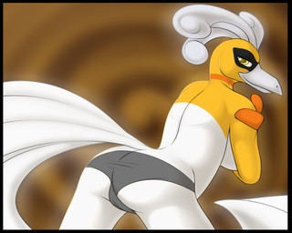 2014 avian beak ben300 bird breasts feathers female ho-oh legendary_pokémon looking_at_viewer looking_back nintendo pokémon shiny_pokemon solo underwear video_games white_feathers yellow_eyes
Rating: Questionable
Score: 8
User: Finchmaster
Date: February 22, 2014