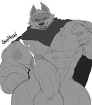 abs anthro balls bodily_fluids cape chest_tuft clothing cum cumshot ejaculation erection genital_fluids genitals humanoid_genitalia humanoid_penis looking_at_viewer male muscular muscular_anthro muscular_male nipples pec_squeeze pecs penis solo tuft vein veiny_penis yongdasom dreamworks puss_in_boots_(franchise) death_(puss_in_boots) canid canine canis mammal wolf 2023 greyscale hi_res monochrome signature sketch