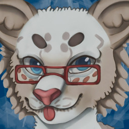 anthro blep blue_eyes eyewear glasses looking_at_viewer male rectangular_glasses red_eyewear red_glasses solo tongue tongue_out wearing_glasses the_snow_irbis felid mammal pantherine snow_leopard 1:1 icon low_res