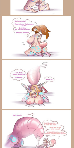 4_wings antennae_(anatomy) anus areola arthropod_abdomen big_breasts blonde_hair bodily_fluids breasts dripping_vulva egg egg_from_ovipositor ejaculation enjoying female genitals group growth hair horn huge_breasts human_to_anthro hyper hyper_breasts insect_wings kneeling lactating lying micro milk_drip motion_lines multi_wing nipples non-mammal_breasts non-mammal_nipples object_in_pussy on_front orange_hair oviposition simple_background solo_focus species_transformation text transformation trio vulva white_background wing_growth wings strawberrytfs alessa_(theunenlightened) human mammal matriarch_queen matriarch_worm 2020 artist_name colored english_text hi_res shaded