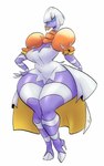 2022 absurd_res animal_humanoid anthro anthrofied avian avian_humanoid big_breasts bird bird_humanoid blue_eyes blue_sclera breasts cleavage clothed clothing espathra female generation_9_pokemon hair hi_res high_heeled_feet humanoid lips long_legs long_neck looking_at_viewer nintendo organic_high_heels ostrich pokemon pokemon_(species) pokemorph purple_body purple_skin ratite short_hair simple_background slb small_waist solo thick_thighs white_background white_hair wide_hips yellow_lips