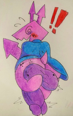 anthro balls big_balls big_butt big_penis blush butt clothing directional_arrow ejaculation exclamation_point freckled_balls freckled_butt freckles genitals huge_balls huge_butt huge_penis hyper hyper_balls hyper_genitalia hyper_penis looking_at_viewer looking_back male penis solo spiral spiral_eyes sweater tail thick_thighs throbbing throbbing_balls throbbing_penis topwear turtleneck vein veiny_balls veiny_penis wardrobe_malfunction felineflustered deltarune undertale_(series) computer_virus_(species) darkner virovirokun absurd_res hi_res traditional_media_(artwork)