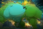 2019 4_arms 5_fingers abs alien antennae_(anatomy) anthro balls big_muscles big_pecs biped brown_hair building building_destruction chest_tuft destruction disney escape experiment_(lilo_and_stitch) explosion fan_character featureless_crotch fingers fire fur genitals hair hi_res huge_muscles huge_pecs humanoid_genitalia humanoid_penis hyper hyper_muscles hyper_pecs lilo_and_stitch macro male multi_arm multi_limb muscular pecs penis prison solo stitchils toonpower top_heavy tuft yellow_body yellow_fur