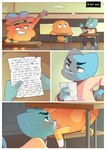 anthro base_three_layout classroom fellatio four_frame_image male male/male oral passing_note penile school sex text three_row_layout under_table young young_anthro threek cartoon_network the_amazing_world_of_gumball darwin_watterson gumball_watterson tobias_wilson domestic_cat felid feline felis fish mammal marine comic english_text hi_res adopted_(lore) brother_(lore) brothers_(lore) sibling_(lore)