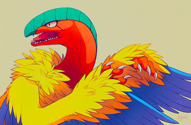 2013 ambiguous_gender angry archeops blue_feathers dinosaur falvie looking_back looking_left nintendo open_mouth pokémon reptile scalie sharp_teeth solo talons teeth video_games wings yellow_feathers
Rating: Safe
Score: 3
User: slyroon
Date: March 10, 2014