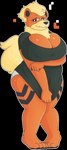 anthro big_breasts bottomless breasts clothed clothing curvy_figure female fluffy glitch huge_breasts nervous nipple_outline pulling_down_shirt shy solo thick_thighs underwear voluptuous voluptuous_female ampersand_ad nintendo pokemon missi_(ampersand_ad) canid canine digital_creature generation_1_pokemon glitch_creature glitch_pokemon growlithe mammal missingno. pokemon_(species) absurd_res alpha_channel hi_res