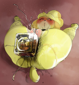 anal anal_fluids anal_penetration anthro bodily_fluids female orgasm orgasm_face penetration solo tail yellow_body mdthetest animal_crossing nintendo isabelle_(animal_crossing) canid mammal hi_res tagme
